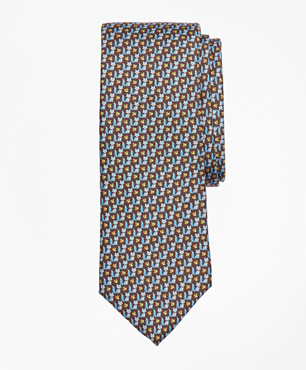 Fox and Leaf Print Tie