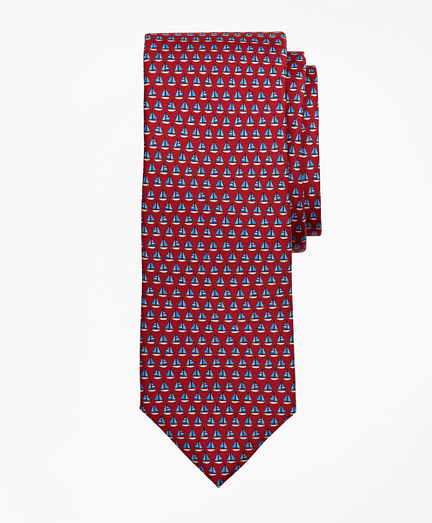 Sail Boat Print Tie