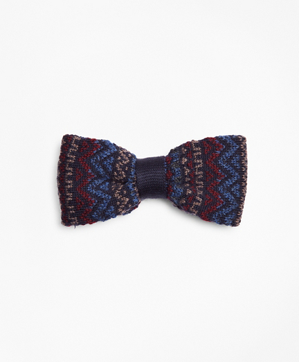 Fair Isle Pre-Tied Knit Bow Tie