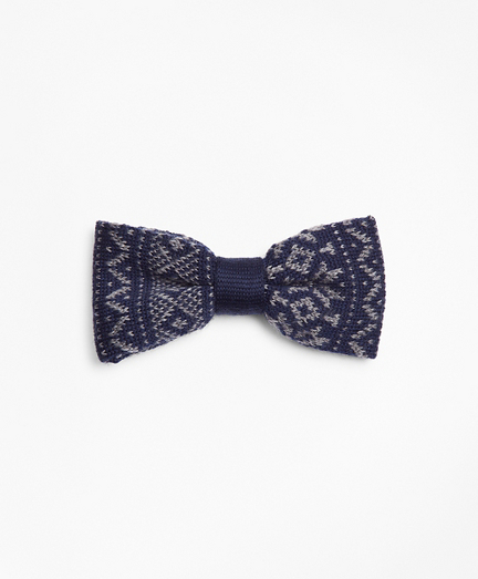 Fair Isle Pre-Tied Knit Bow Tie