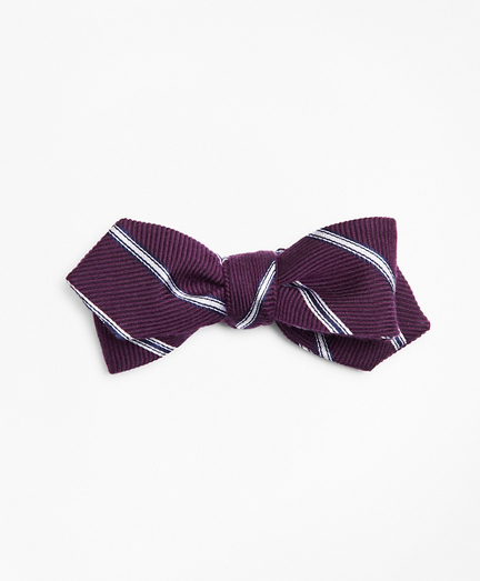 Stripe Pointed End Bow Tie