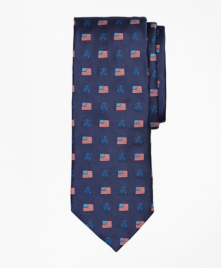 American Flag and Fleece Tie