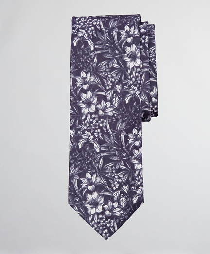 Silk and Linen Floral Tie
