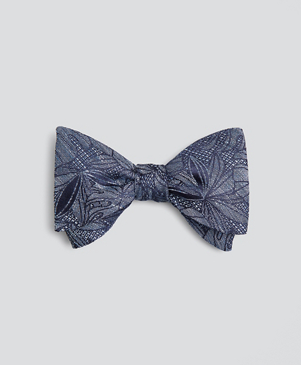 Indigo Palm Print Bow Tie