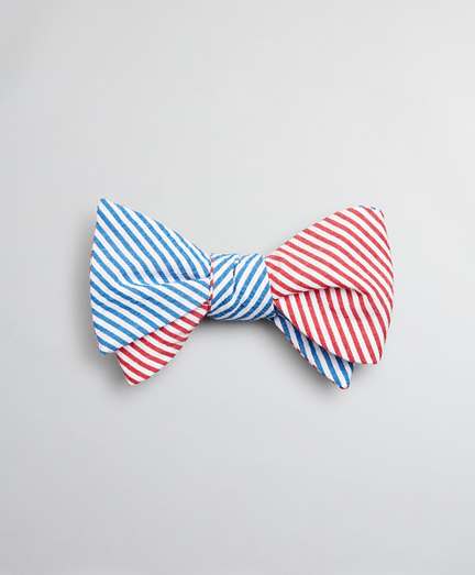 Seersucker Stripe Bow Tie