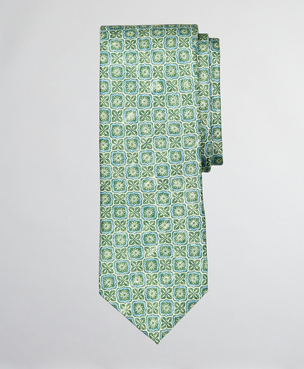 Floral Tile Print Tie