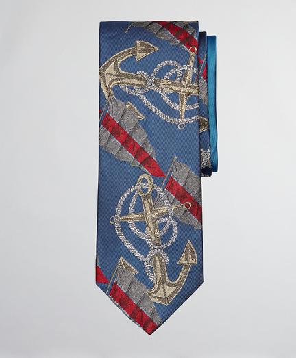 Limited Edition Archival Collection Anchor Motif Silk Tie