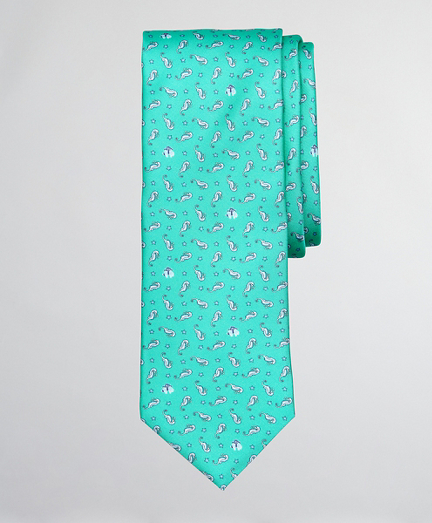 Seahorse Print Tie
