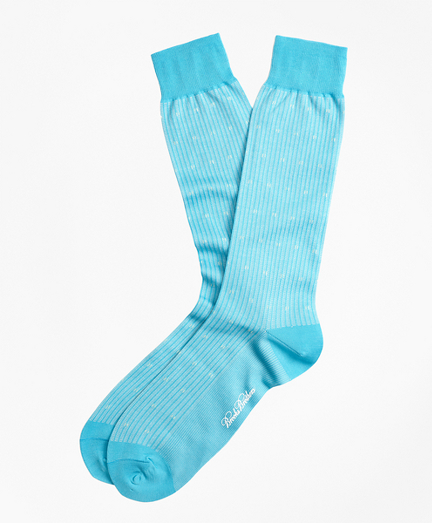 Stripe Dot Crew Socks