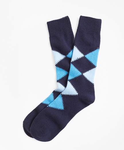 Cashmere Argyle Crew Socks