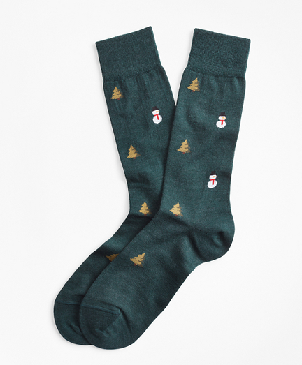 Snowman and Christmas Tree Crew Socks