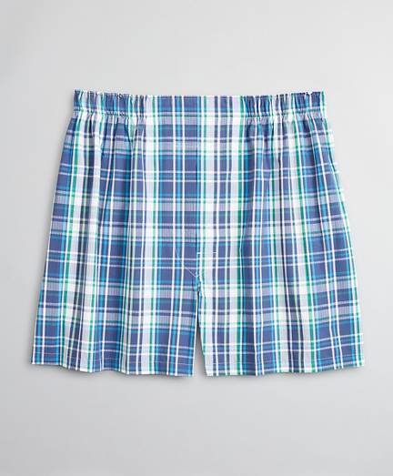 Traditional Fit Seersucker Large Plaid Boxers