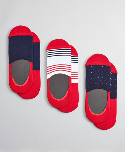 Dot-Solid-Stripe Loafer Socks-Three Pack