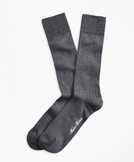 Egyptian Cotton Ribbed Crew Socks