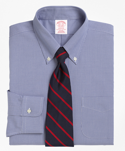 Madison Classic-Fit Dress Shirt, Non-Iron Houndstooth