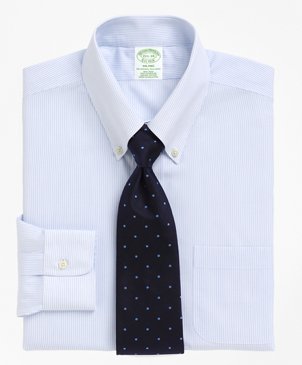 Milano Slim-Fit Dress Shirt, Non-Iron Mini Pinstripe