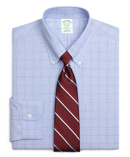 Milano Slim-Fit Dress Shirt, Non-Iron Glen Plaid