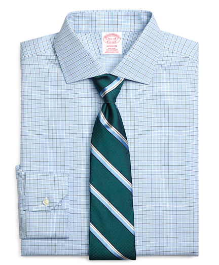 Non-Iron Madison Fit Alternating Check Dress Shirt