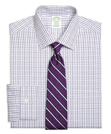 Milano Slim-Fit Dress Shirt, Non-Iron Triple Twin Check