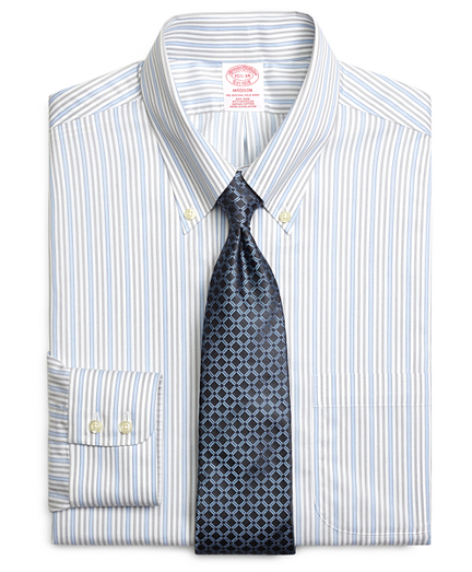 Non-Iron Madison Fit Triple Stripe Dress Shirt