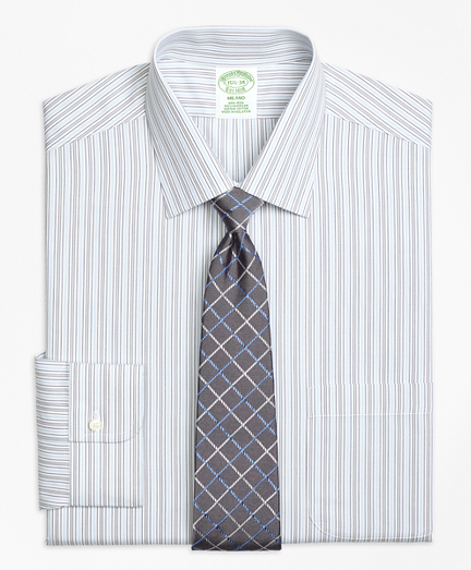 Milano Slim-Fit Dress Shirt, Non-Iron Alternating Stripe