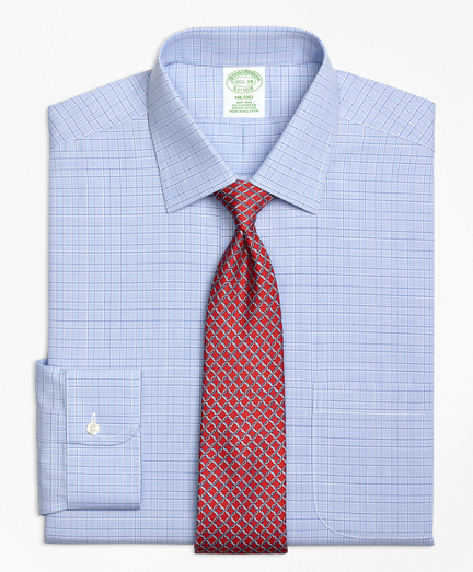 Milano Slim-Fit Dress Shirt, Non-Iron Glen Plaid