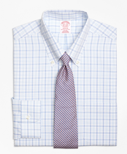 Madison Classic-Fit Dress Shirt, Non-Iron Alternating Twin Tattersall
