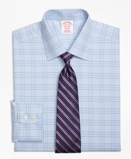 Madison Classic-Fit Dress Shirt, Non-Iron Two-Tone Glen Plaid