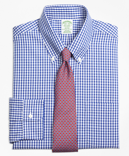 Milano Slim-Fit Dress Shirt, Non-Iron Framed Check