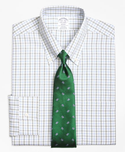 Regent Fitted Dress Shirt, Non-Iron Hairline Framed Check