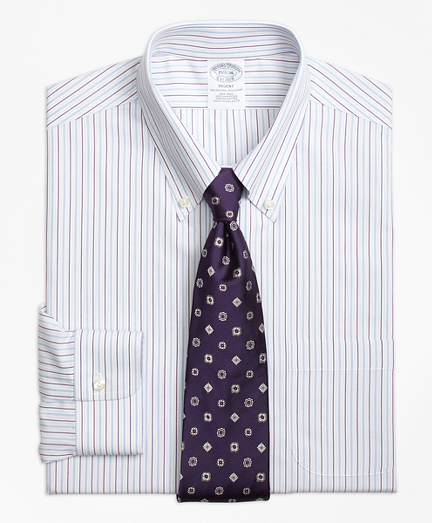 Regent Fitted Dress Shirt, Non-Iron End-on-End Stripe