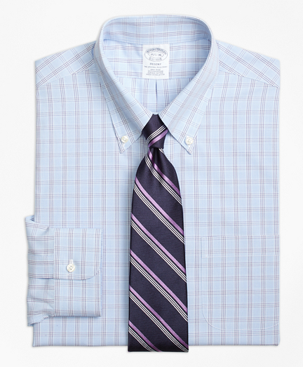 Regent Fitted Dress Shirt, Non-Iron Houndstooth Triple Overcheck