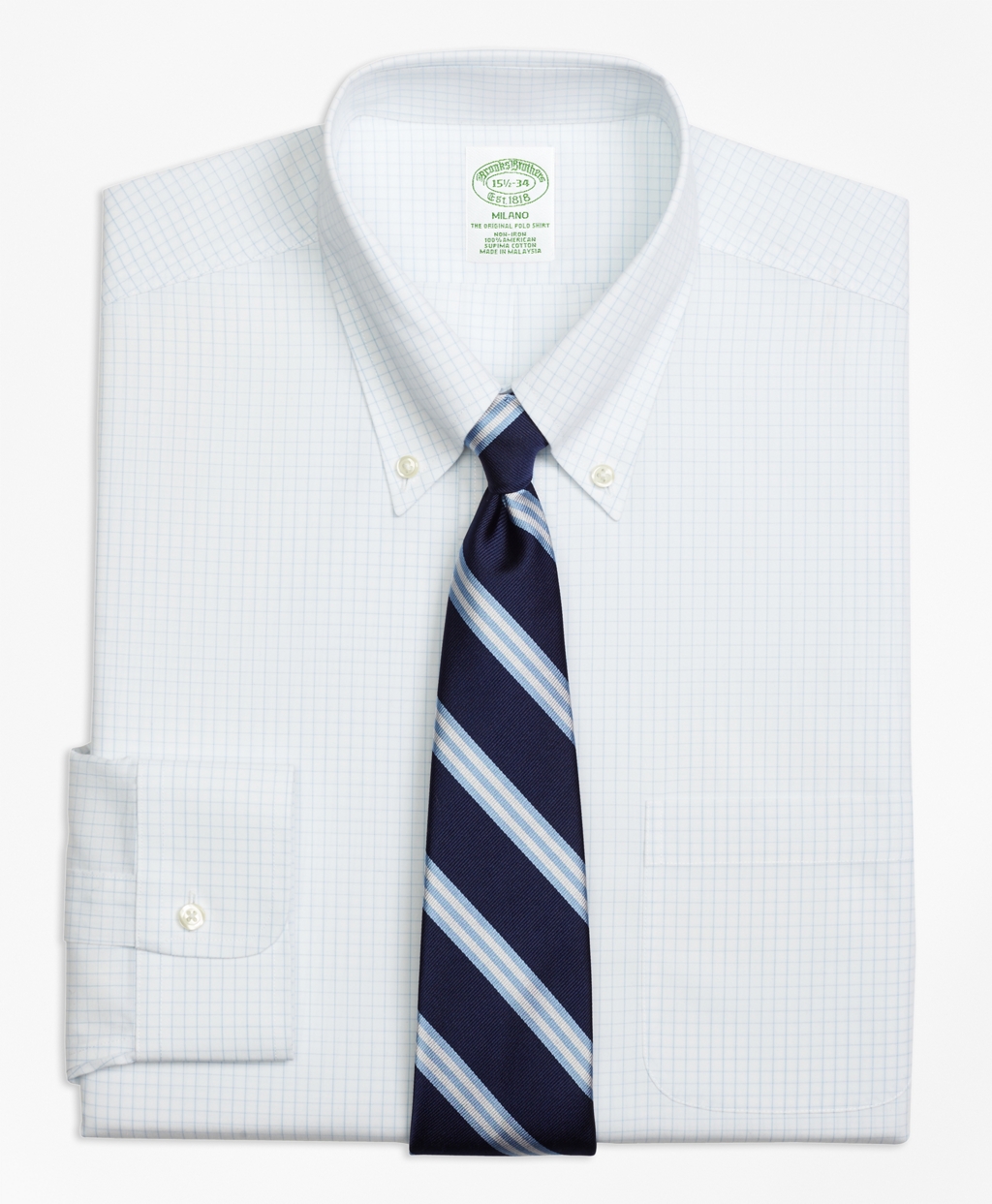 Brooks Brothers Men's Extra Slim Slim-Fit Dress Shirt, Non-Iron Graph Check