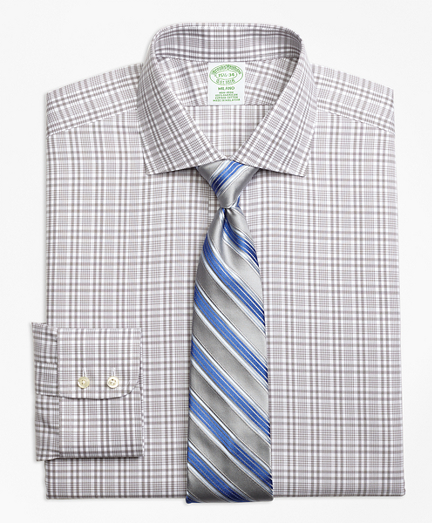 Milano Slim-Fit Dress Shirt, Non-Iron Glen Plaid