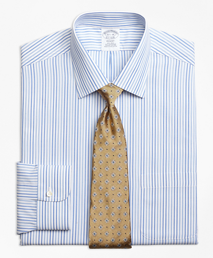Regent Fitted Dress Shirt, Non-Iron Alternating Framed Stripe