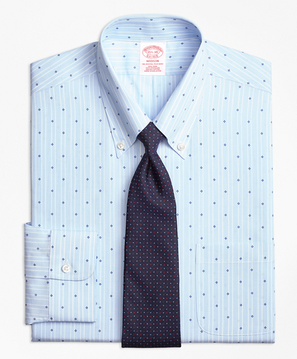 Madison Classic-Fit Dress Shirt, Non-Iron Stripe Flower