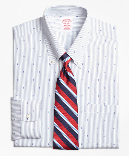 Madison Classic-Fit Dress Shirt, Non-Iron Stripe Pine
