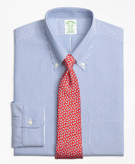 Milano Slim-Fit Dress Shirt, Non-Iron Dobby Candy Stripe