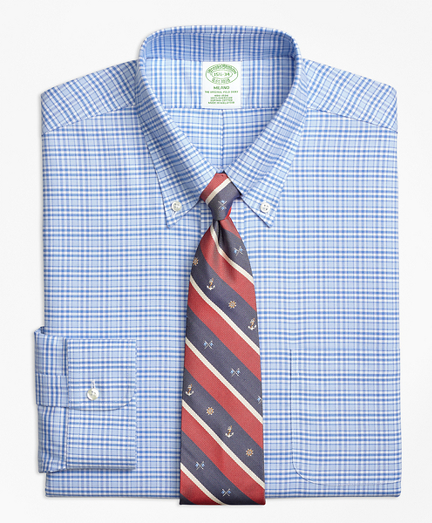 BrooksCool&reg; Milano Slim-Fit Dress Shirt, Non-Iron Glen Plaid
