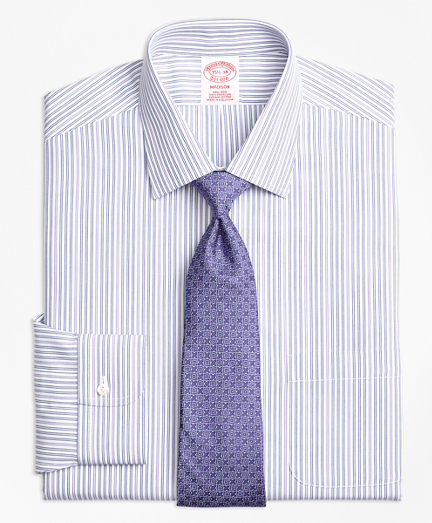 Madison Classic-Fit Dress Shirt, Non-Iron Alternating Double Stripe