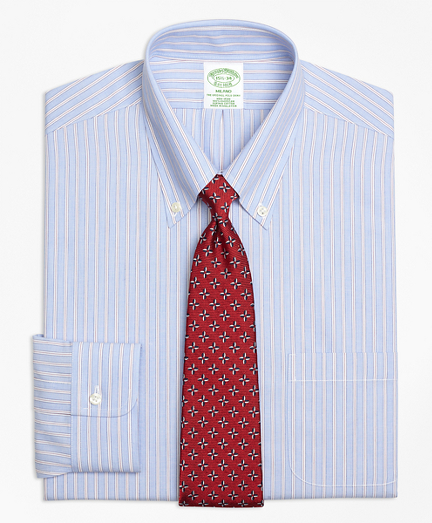 Milano Slim-Fit Dress Shirt, Non-Iron Framed Stripe