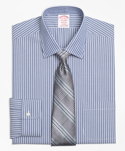 Stretch Madison Classic-Fit Dress Shirt, Non-Iron Ground Stripe
