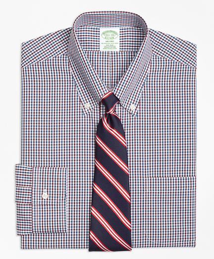 Milano Slim-Fit Dress Shirt, Non-Iron Two-Color Gingham
