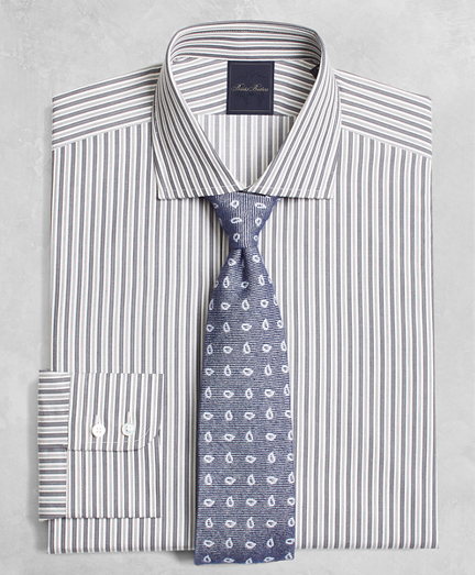 Golden Fleece&reg; Regent Fitted Dress Shirt, English Collar Alternating-Split-Stripe