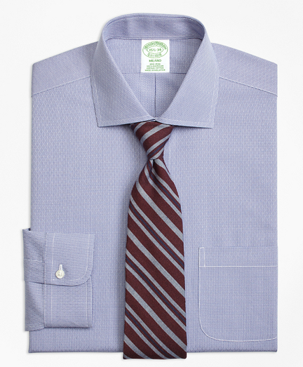 Milano Slim-Fit Dress Shirt, Non-Iron Dobby Diamond