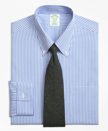 Milano Slim-Fit Dress Shirt, Non-Iron Dobby Gingham