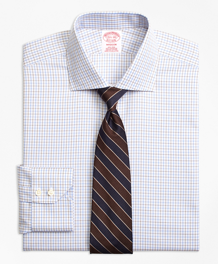 Madison Classic-Fit Dress Shirt, Non-Iron Triple Overcheck