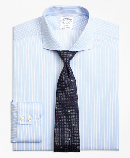 Regent Fitted Dress Shirt, Non-Iron Hairline Framed Stripe