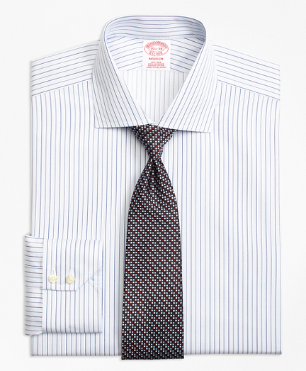 Madison Classic-Fit Dress Shirt, Non-Iron Framed Music Stripe