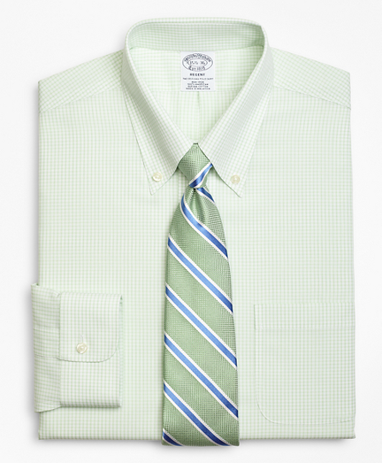 Regent Fitted Dress Shirt, Non-Iron Double-Mini Windowpane